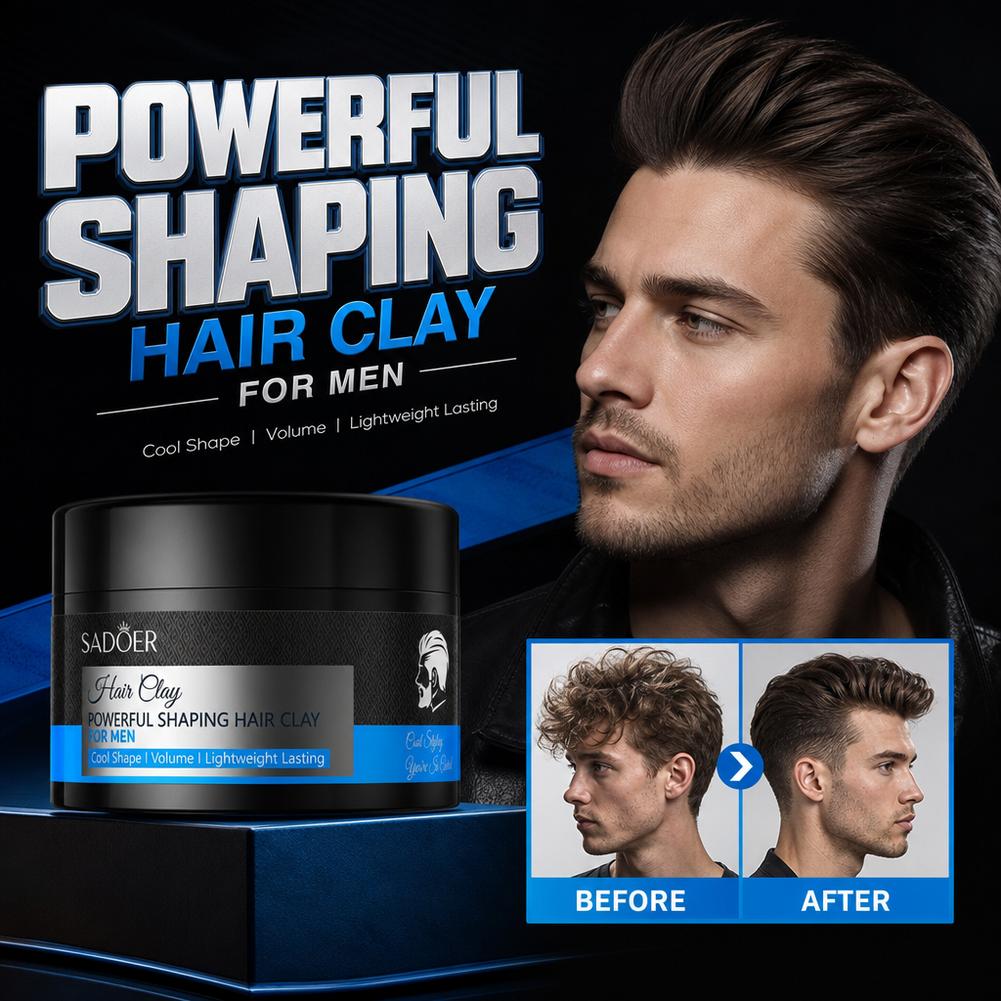 Hair Care For Men - ดินเหนียวจัดแต่งทรงผมเนื้อแมท ติดทนนาน ไม่เหนียวเหนอะหนะ แว็กซ์โพเมด ครีมจัดแต่งทรงผมสำหรับผู้ชาย ใช้ได้ทุกวัน
