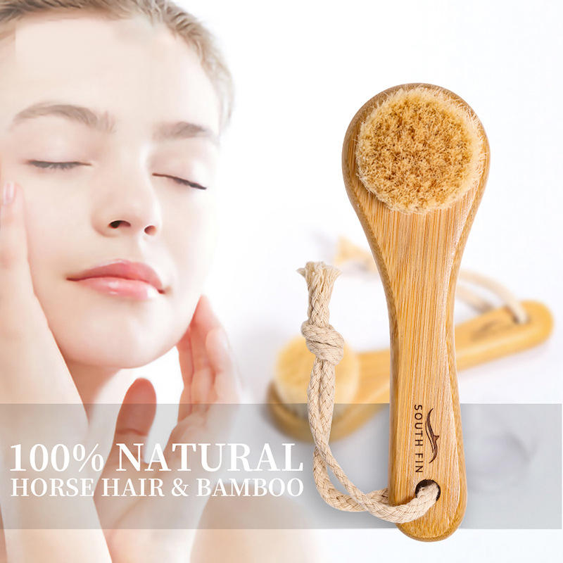 Bamboo Hair Brush - 1 PC Beauty Skin Care แปรงแปรงทําความสะอาดใบหน้านุ่มไม้ไผ่ธรรมชาตินวดทําความสะอาดผิวหน้าแบบพกพาล้าง