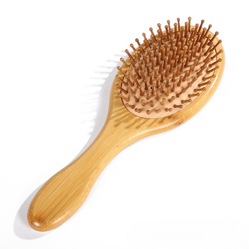 Bamboo Hair Brush - แปรงหวีผมไม้ไผ่ 1 ชิ้น สำหรับนวดหนังศีรษะ ป้องกันผมร่วง ดูแลเส้นผมอย่างมีสุขภาพ