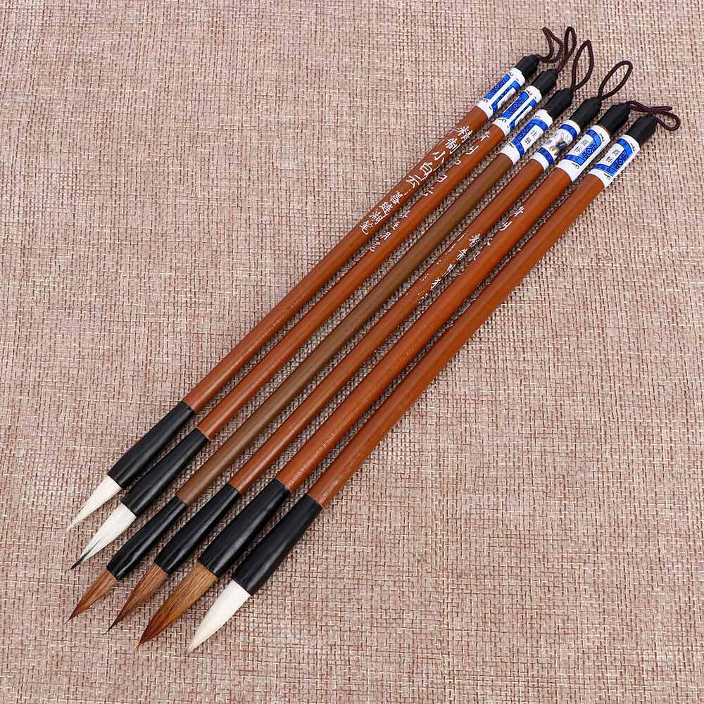 Bamboo Hair Brush - แปรงเขียนตัวอักษรแบบใช้งานได้จริง แปรงเขียนตัวอักษรจีนแบบดั้งเดิม แปรงฝึกเขียนตัวอักษร แปรงเขียนตัวอักษรขนหมาป่า