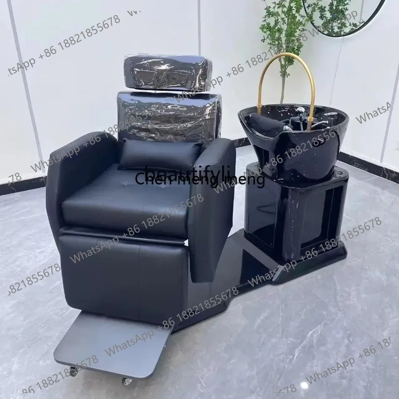 Hair Care High End - เก้าอี้ดูแลเส้นผมอัจฉริยะระดับไฮเอนด์ หมุนได้ พร้อมเตียงสระผมอเนกประสงค์ เก้าอี้สระผมไฟฟ้า สำหรับร้านทำผม 26