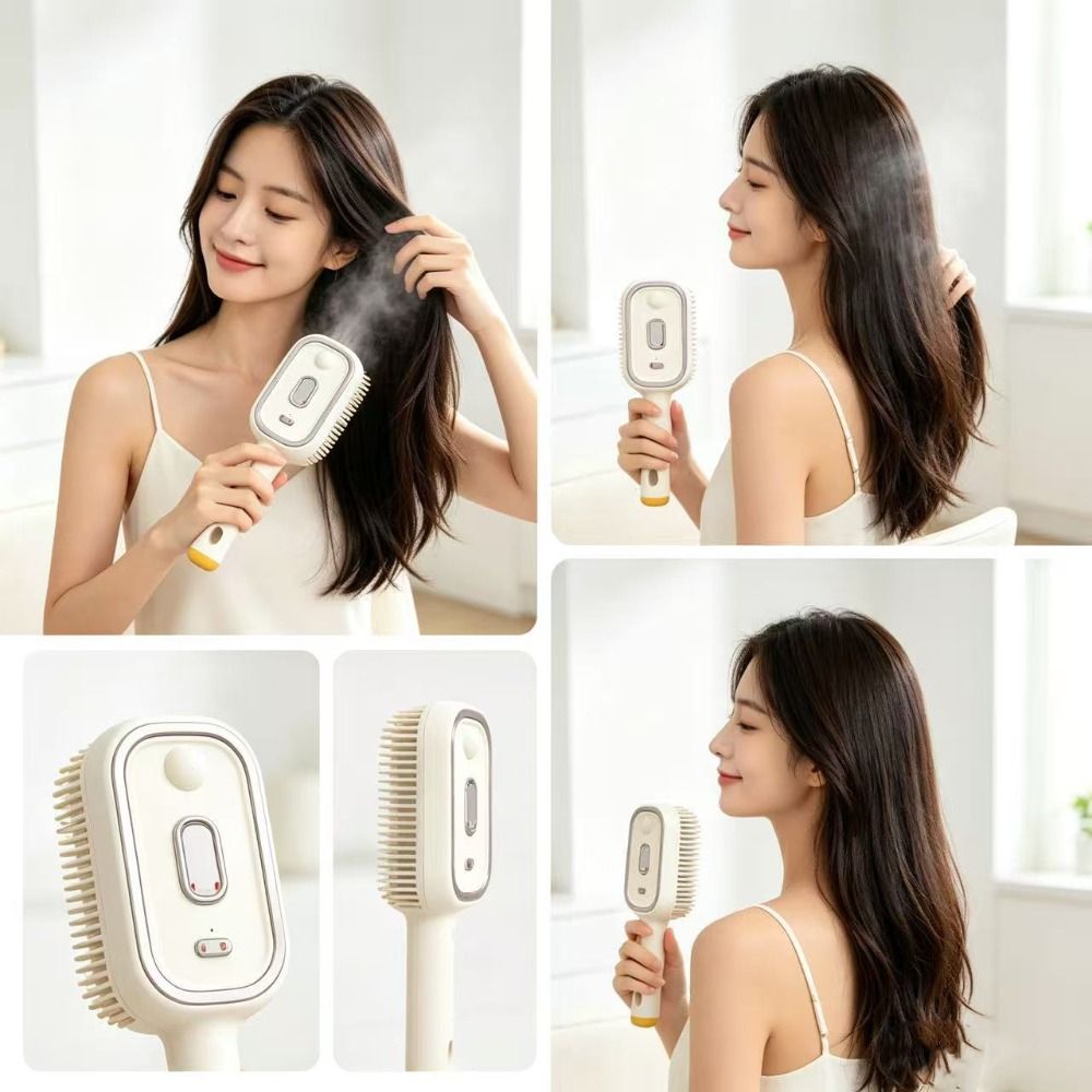 Hair Care Is Self Care - หวีสเปรย์ดูแลเส้นผมไฟฟ้าแบบใหม่ ป้องกันไฟฟ้าสถิต ทำความสะอาดตัวเองได้ หวีลมแบบถุงลมนิรภัย สำหรับดูแลเส้นผม