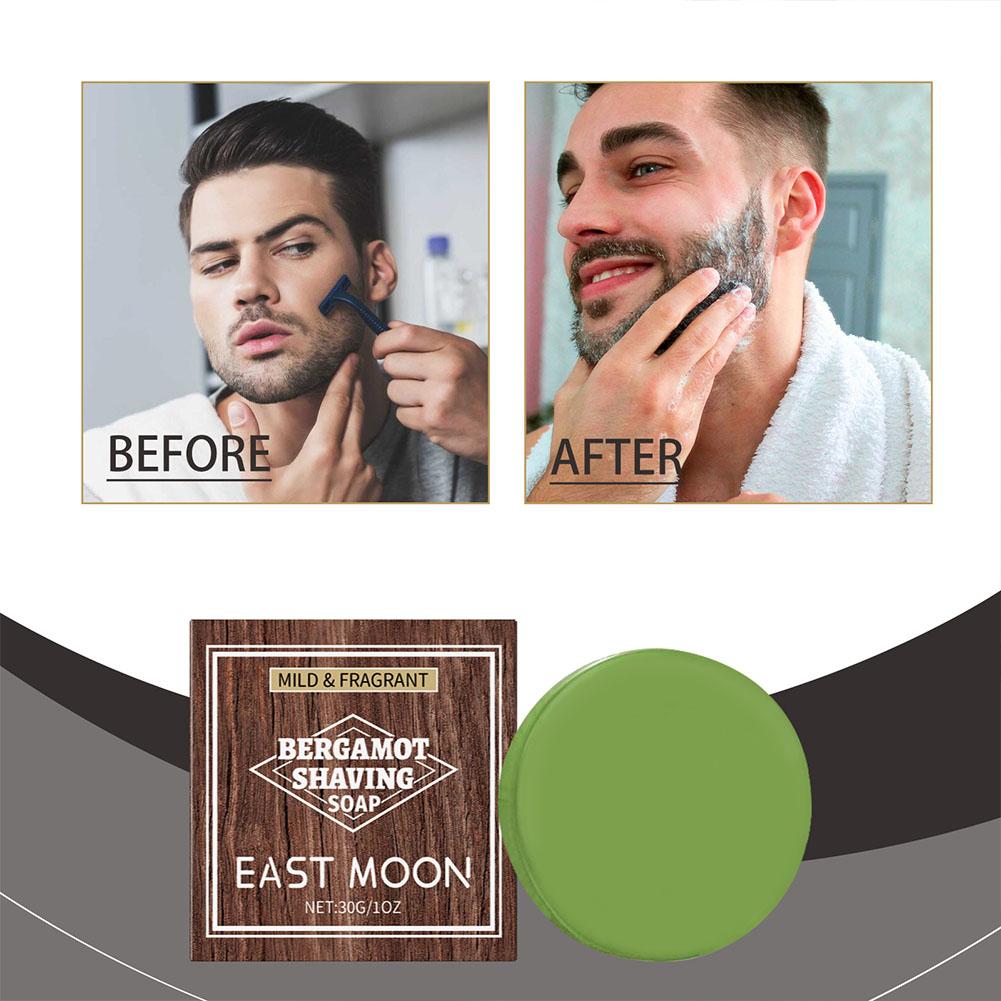 Hair Care For Men - สบู่โกนหนวดเบอร์กามอตสำหรับผู้ชาย โฟมเข้มข้น ครีมโกนหนวดแบบแท่ง ให้ความเรียบลื่น ชุ่มชื้น กำจัดขนบนใบหน้า