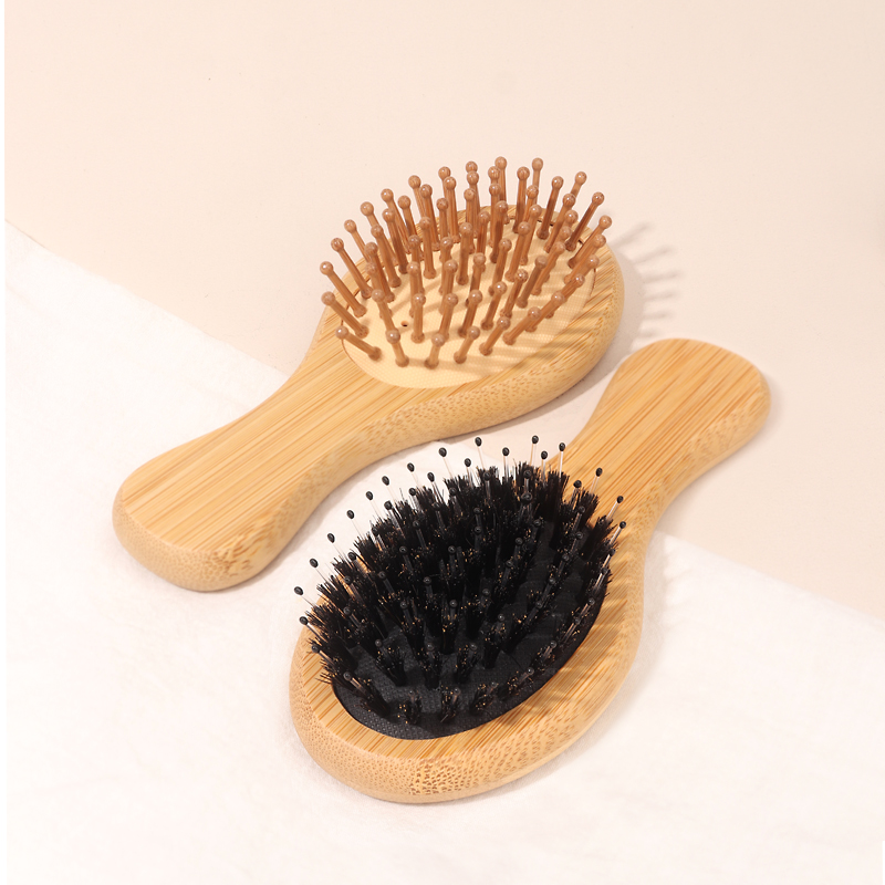 Bamboo Hair Brush - ไม้ไผ่มินิถุงลมนิรภัยหวี Anti Static Air Cushion แปรงผมลดผมร่วงผมจัดแต่งทรงผมหวีผู้หญิงจัดแต่งทรงผมเครื่องมือ