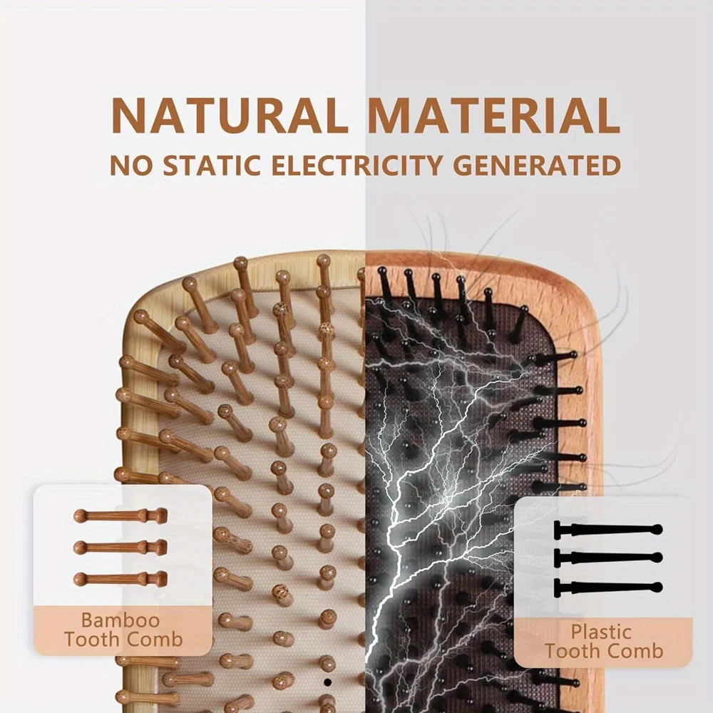 แปรงหวีผมแบบมีเบาะลม ทำจากไม้ไ - Bamboo Hair Brush บทวิจารณ์และราคา