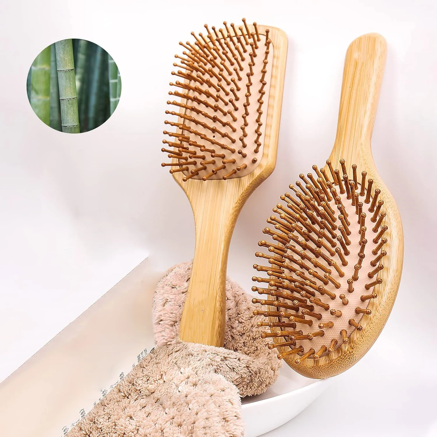 แปรงหวีผมแบบมีเบาะลม ทำจากไม้ไ - Bamboo Hair Brush บทวิจารณ์และราคา
