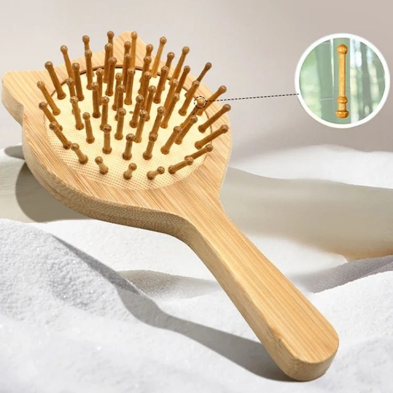 หวีไม้ดูแลเส้นผมแบบใหม่ 1 ชิ้น - Bamboo Hair Brush บทวิจารณ์และราคา