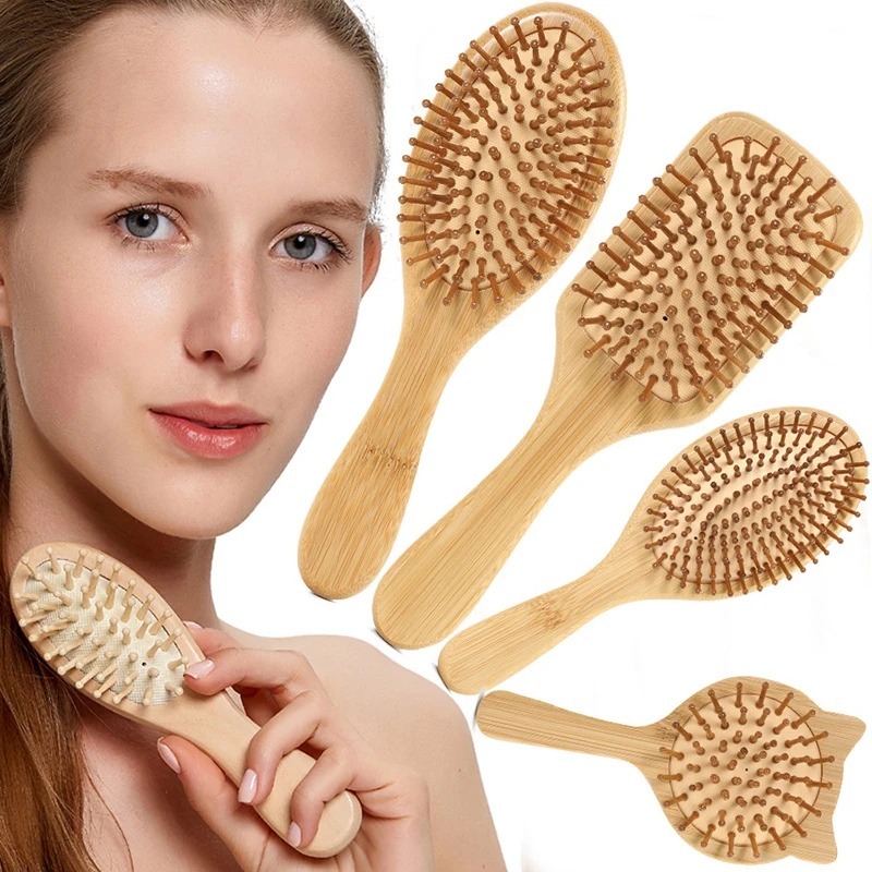 หวีไม้ดูแลเส้นผมแบบใหม่ 1 ชิ้น - Bamboo Hair Brush บทวิจารณ์และราคา