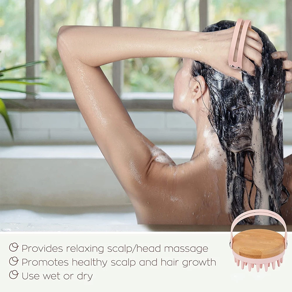 ใหม่นวดหนังศีรษะแชมพูแปรงไม้เป - Bamboo Hair Brush บทวิจารณ์และราคา