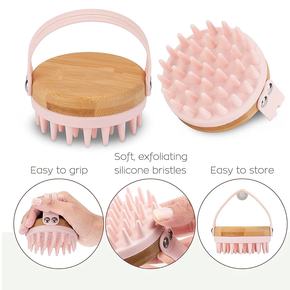ใหม่นวดหนังศีรษะแชมพูแปรงไม้เป - Bamboo Hair Brush บทวิจารณ์และราคา