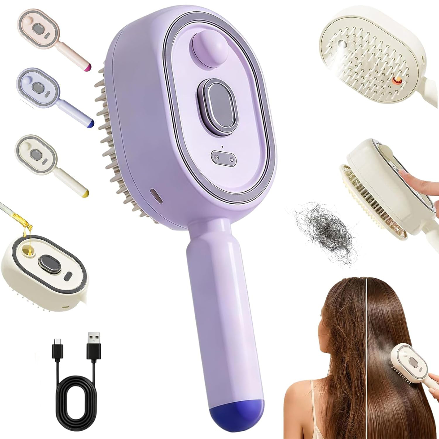 หวีไฟฟ้าแบบพ่นไอน้ำ 2/1 ชิ้น พ - Hair Care Is Self Care บทวิจารณ์และราคา